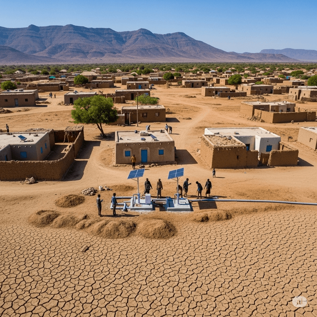 Somali community working on water infrastructure project amid arid landscape